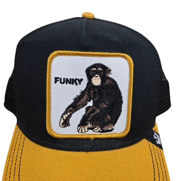 Goorin Bros Funky Monkey Banana Shake Black and Yellow Trucker Cap Hat One Size - Picture 6 of 13